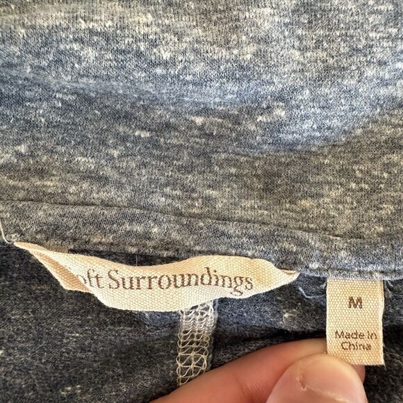 Soft Surroundings Button Accent Sweater Marbled Blue Medium - Picture 8 of 9